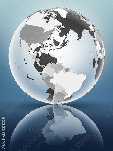 Puerto Rico on political globe