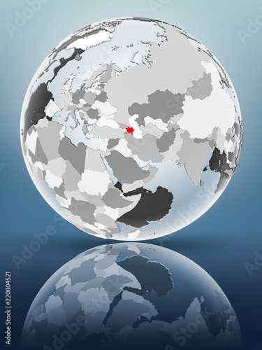 Azerbaijan on political globe