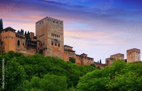 Towers of Alcazaba at Alhambra in morning