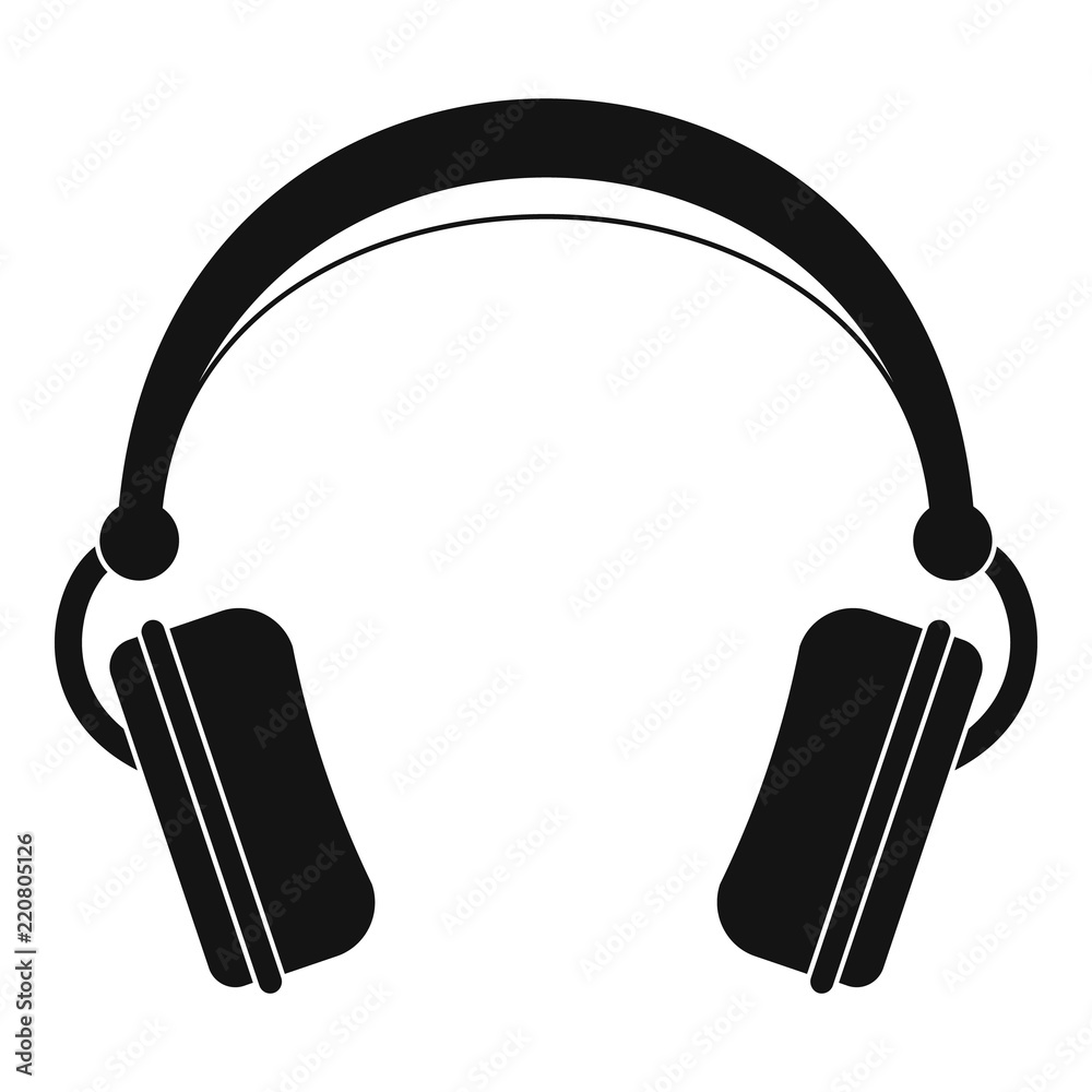 Dj headphones icon. Simple illustration of dj headphones vector icon