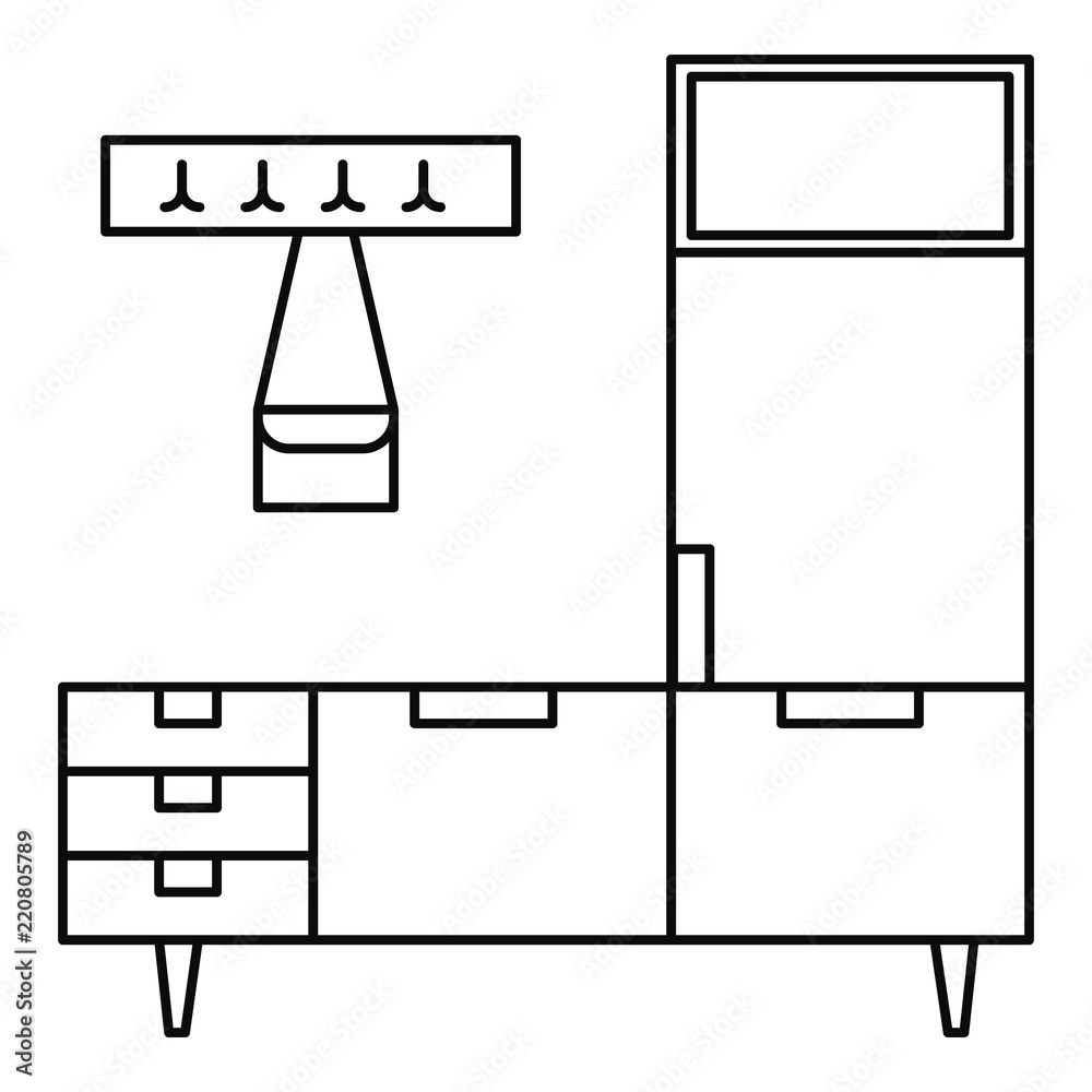 Enter home room icon. Outline illustration of enter home room vector icon for web design isolated on white background Enter home room icon. Outline illustration of enter home room vector icon for web design isolated on white background