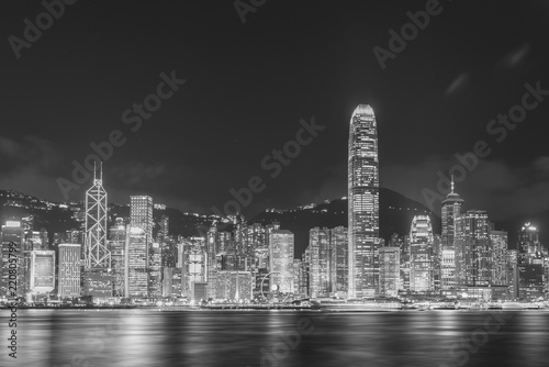 Fototapeta Naklejka Na Ścianę i Meble -  Victoria Harbor of Hong Kong city at night