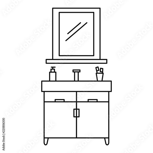 Bathroom mirror icon. Outline illustration of bathroom mirror vector icon for web design isolated on white background