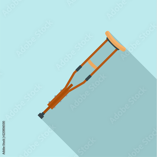 Wood crutch icon. Flat illustration of wood crutch vector icon for web design