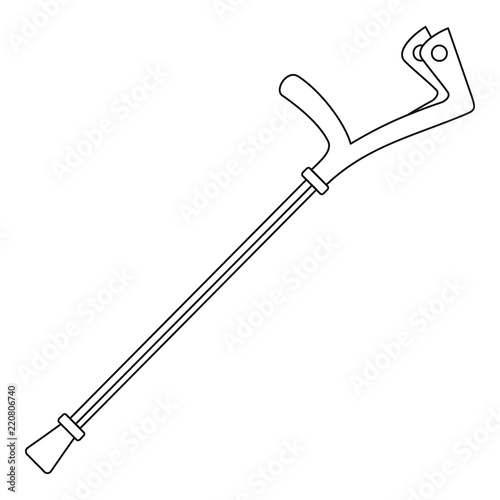 Elbow crutch icon. Outline illustration of elbow crutch vector icon for web design isolated on white background