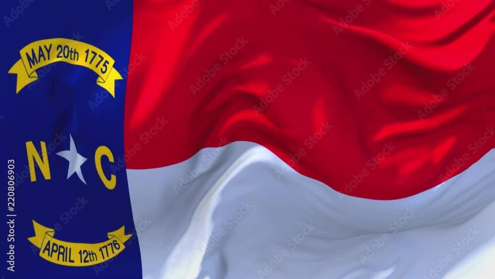 276. North Carolina Flag Waving in Wind Slow Motion Animation . 4K ...