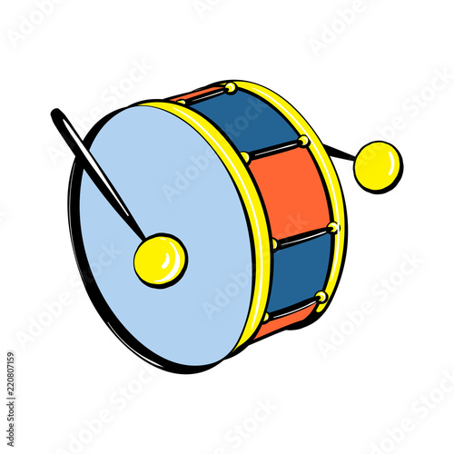 Drums toy icon. Cartoon of drums toy vector icon for web design isolated on white background