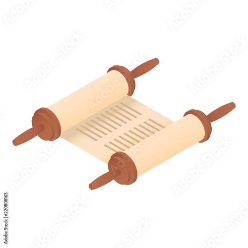 Rolled torah icon. Isometric of rolled torah vector icon for web design isolated on white background