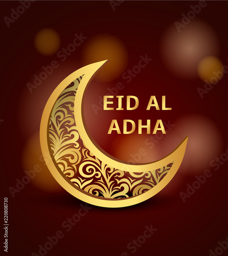 Moon eid al adha concept background. Realistic illustration of moon eid al adha vector concept background for web design