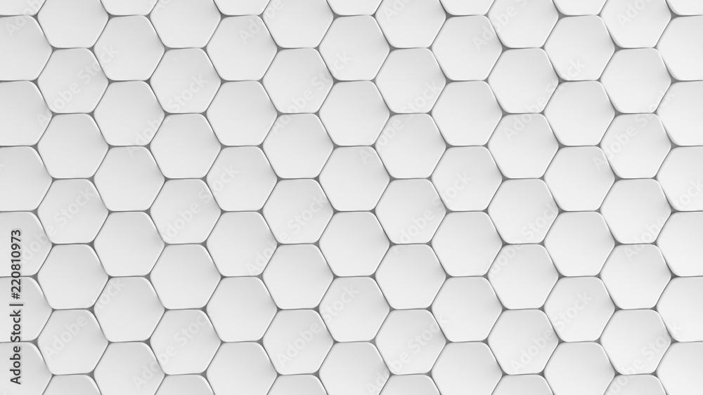 White hexagon background. 3d illustration, 3d rendering. White hexagon background. 3d illustration, 3d rendering.