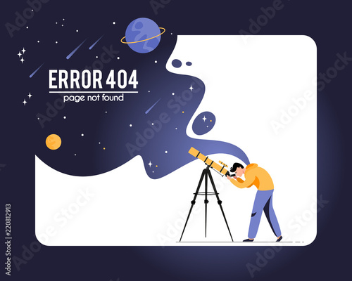 404 error page not found isolated in white background