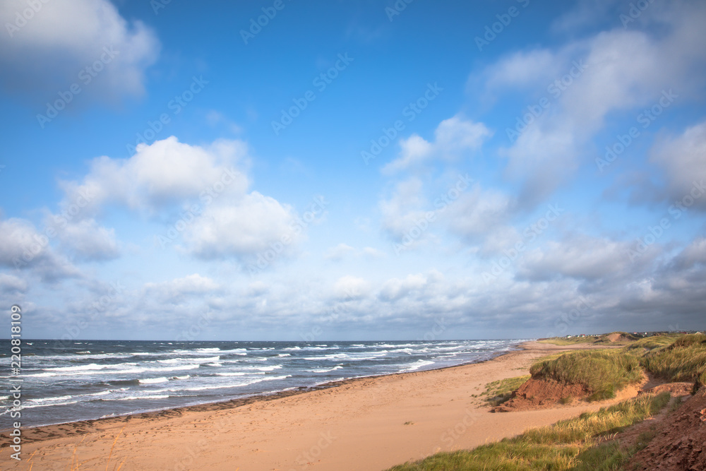 Deserted beach and choppy seas on Prince Edward Island Deserted beach and choppy seas on Prince Edward Island
