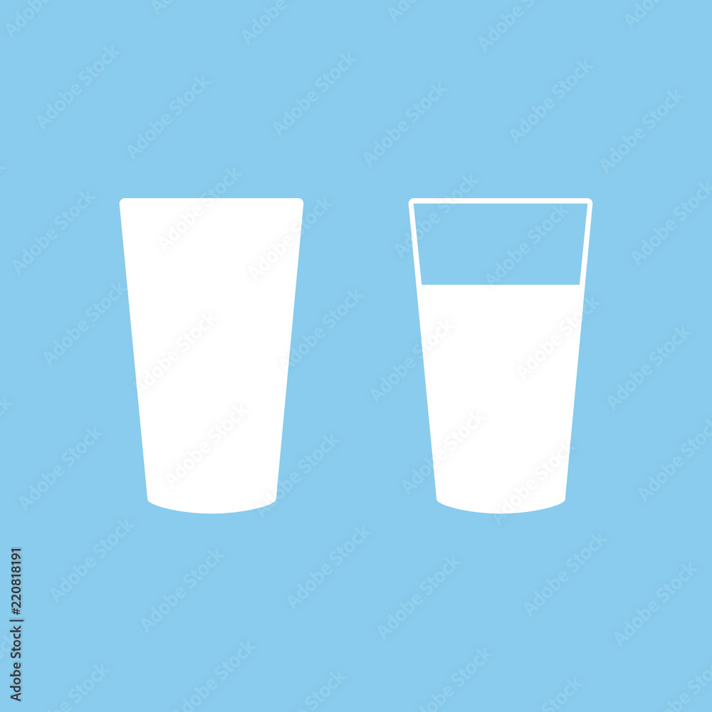 Vector illustration. Glass of water. Isolated icon. Vector illustration. Glass of water. Isolated icon.