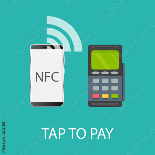 Vector icon. NFC touch payment concept.