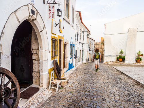 Street leading to the Porta do Sol (Sun Door) in the castle of Estremoz, Portugal photo