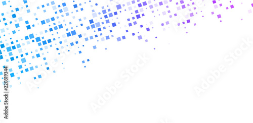 White background with colorful squares pattern.