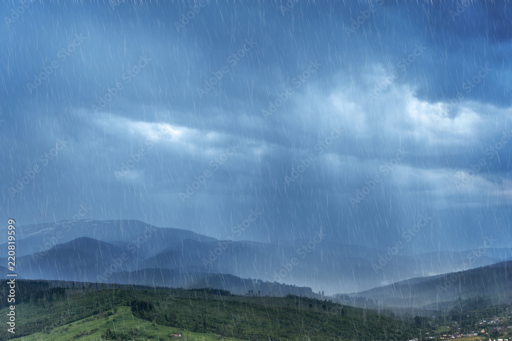 autumn landscape, rain in mountains autumn landscape, rain in mountains