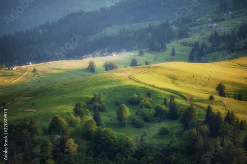 beautiful mountain view. natural summer  spring  background. amazing landscape