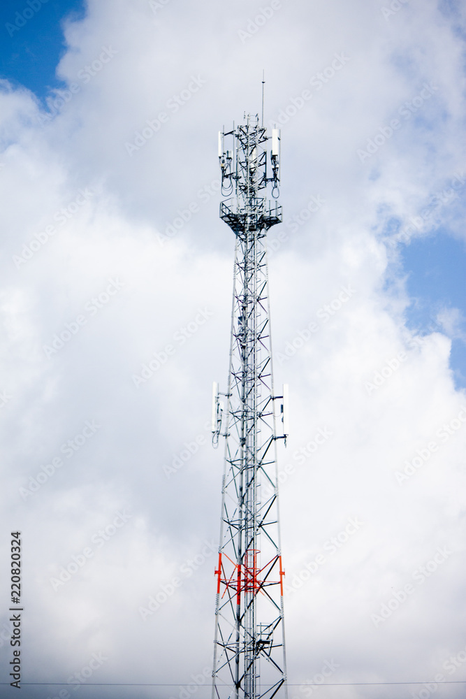Signal Tower under blue sky and white cloud. Signal Tower under blue sky and white cloud.