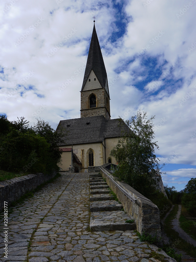 Agumser Kirche St. Georg in Prad am Stilfser Joch Stock Photo | Adobe Stock