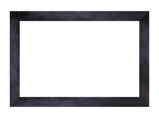 Black wood frame isolated on white background. Object with clipping path