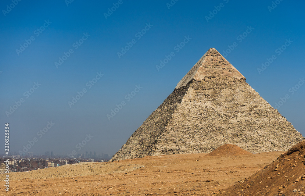 The Pyramid of Khafre on the Giza Plateau near Cairo, Egypt.. The Pyramid of Khafre on the Giza Plateau near Cairo, Egypt..
