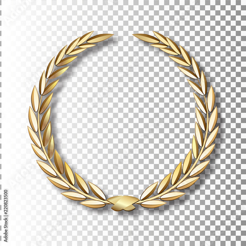 Vector gold laurel wreath.Laurel wreath with golden ribbon.