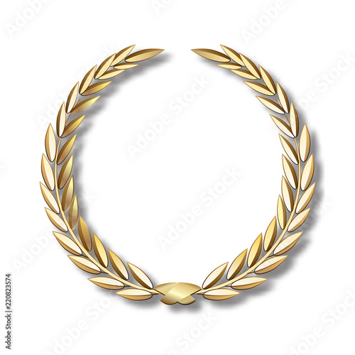 Vector gold laurel wreath.Laurel wreath with golden ribbon.