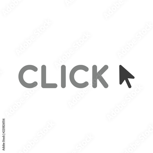 Vector icon concept of click word with mouse cursor arrow © Emrah_Avci