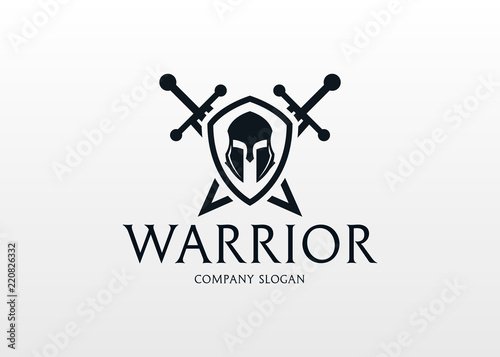 Warrior Logo. Modern warrior logo design template for a sport team