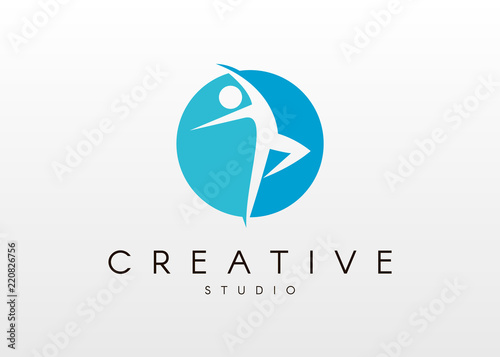 Dance studio logo design. Vector body shape logo. Dance icon concept.