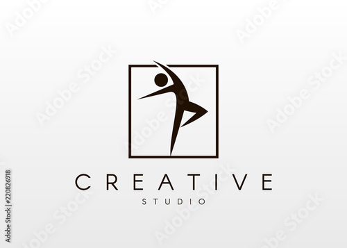 Dance studio logo design. Vector body shape logo. Dance icon concept.