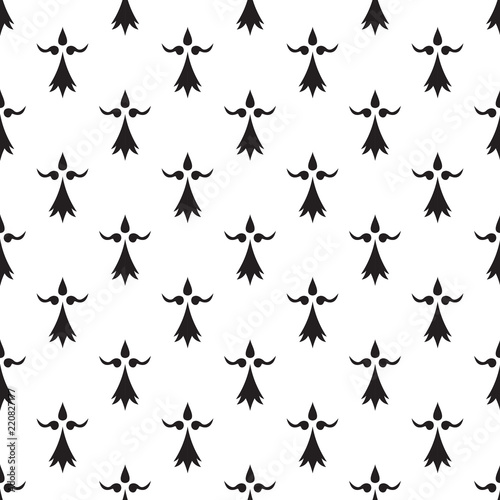 Seamless pattern of heraldic symbols of tails ermine