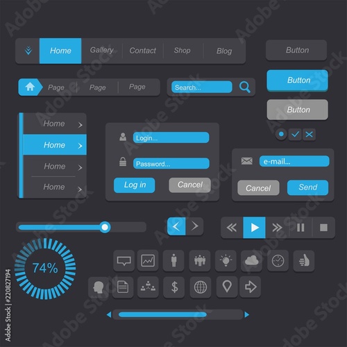 Interface blue black set