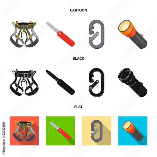 Isolated object of alpinism and peak icon. Set of alpinism and camp vector icon for stock.