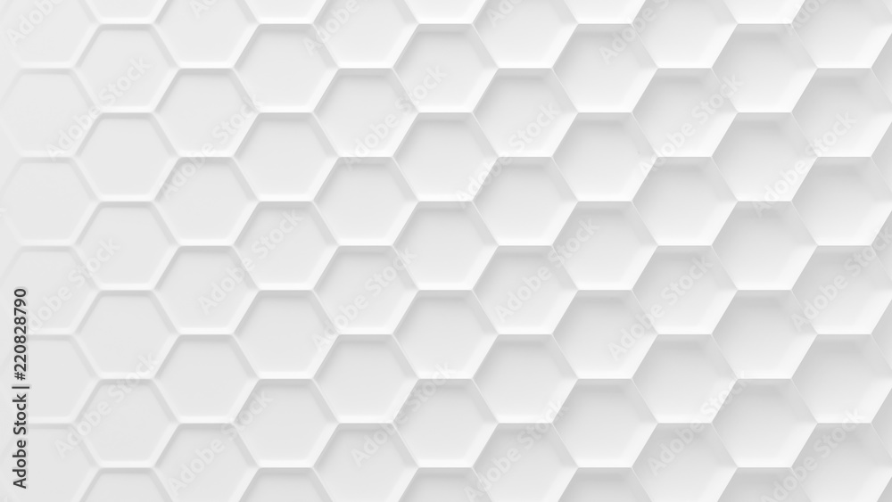 White geometric honeycomb hexagon background. 3d illustration, 3d rendering. White geometric honeycomb hexagon background. 3d illustration, 3d rendering.
