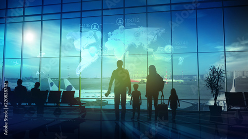Family travel by plane