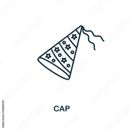 Cap outline icon. Simple element illustration. Cap icon symbol design from party icon outline collection. Perfect for web design, apps, software, print.