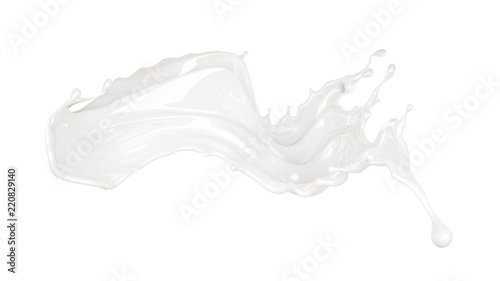 Splash of thick white liquid. 3d illustration  3d rendering.