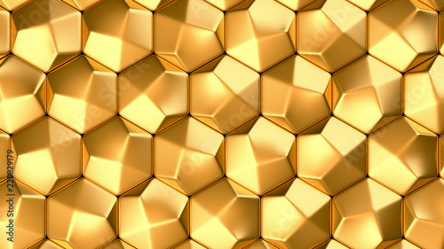 Gold metal background texture. 3d illustration  3d rendering.
