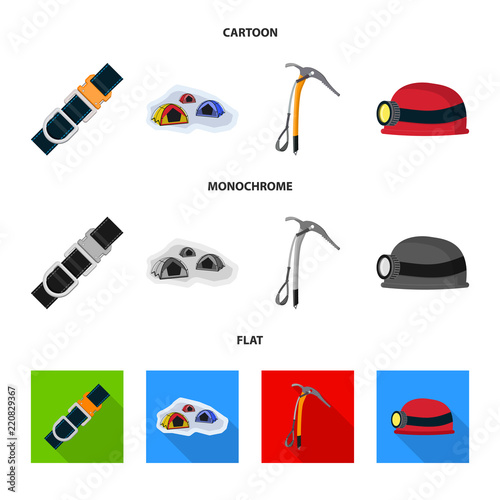 Isolated object of alpinism and peak logo. Set of alpinism and camp vector icon for stock.