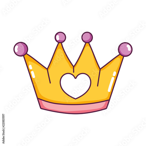 metal crown object with heart design