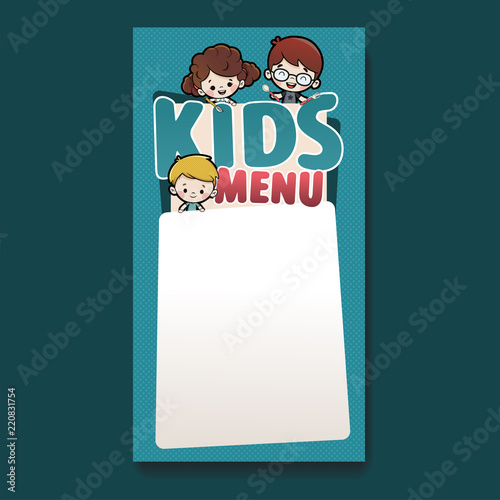 Menú infantil plantilla, kids menu template