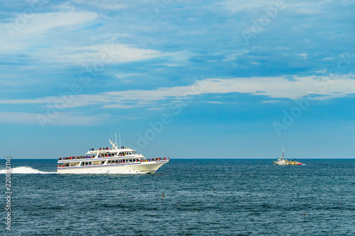Ship and boat looking for a whale Provincetown, Cape Cod, Massachusetts, US © Vadim