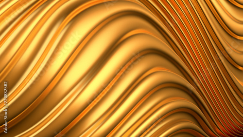 Gold background. 3d illustration, 3d rendering.