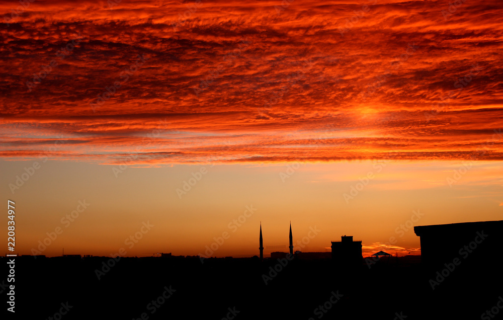 Fototapeta premium Istanbul's Red Sunset