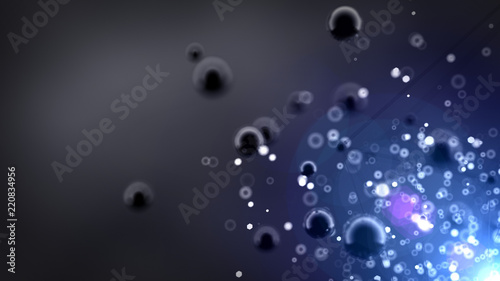 Fantastic  abstract  black  space background. 3d illustration  3d rendering.