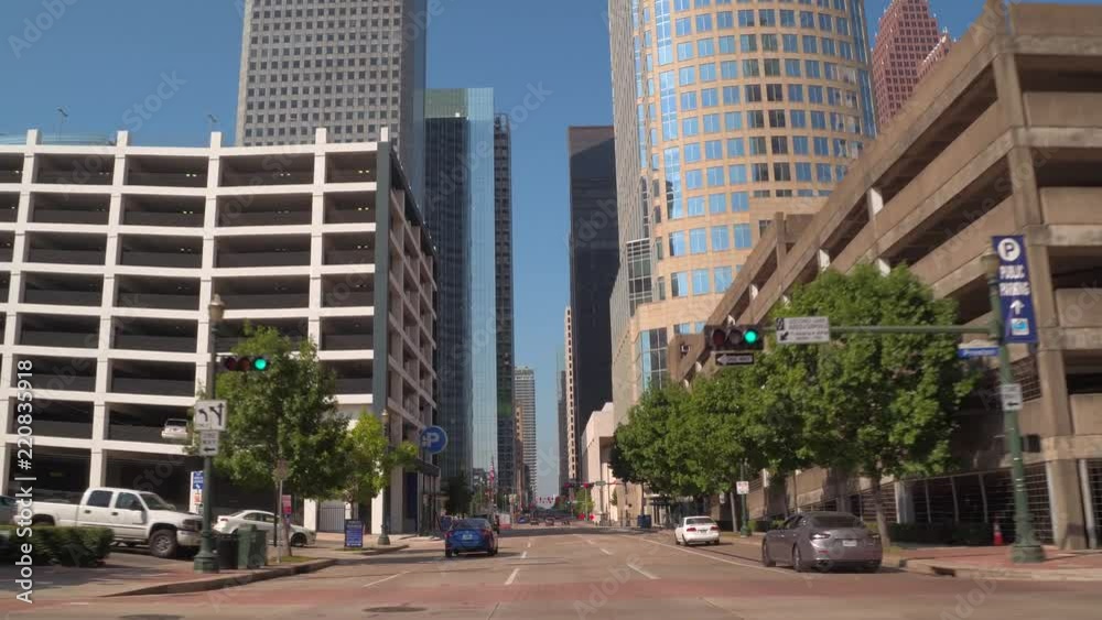 Housont Texas highrise skyscrapers office business district 4k Housont Texas highrise skyscrapers office business district 4k