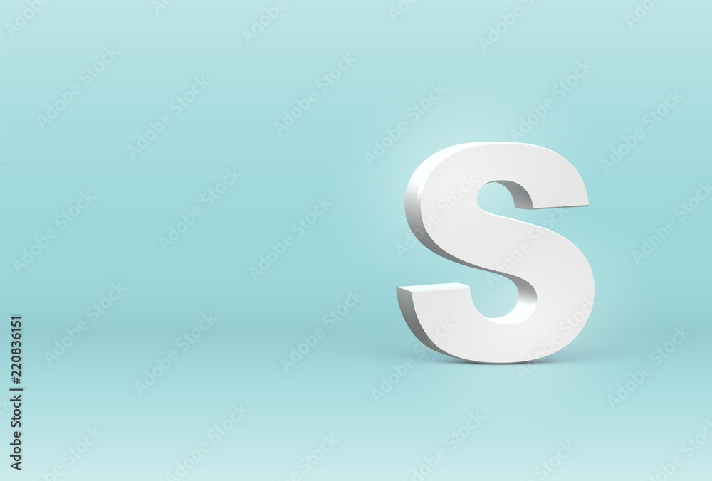 High detailed 3D font letter, vector illustration High detailed 3D font letter, vector illustration