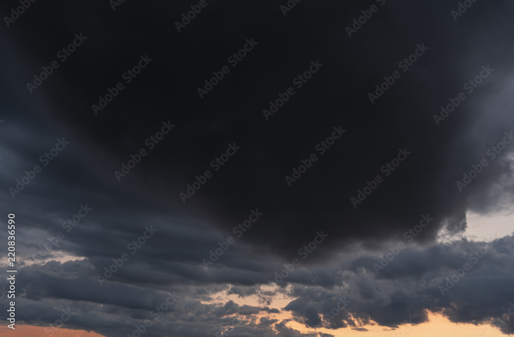 Stormy clouds and sunset